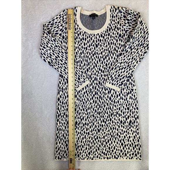 Ann Taylor Sweater Dress Women's Medium Wool Blend Animal Print Long Sleeve - Picture 3 of 8